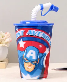 Marvel Captain America Tumbler With Straw Blue - 450 ml