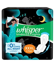 Whisper Bindazzz Nights Sanitary Pads XXXL - 4 Pieces