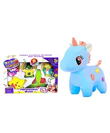 Yunicorn Max Combo Gift Set with Unicorn Soft Toy & Baby Cot Musical Rattle - Multicolour