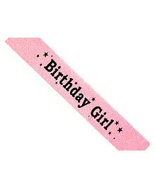 Khurana Decorative Pink Glitter Birthday Girl Sash - Multicolor