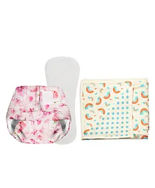 SuperBottoms Baby Combo Reversible Blanket & Newborn UNO Cloth diaper - Color May Vary
