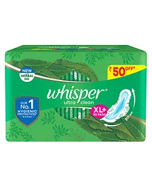 Whisper Ultra Clean XL Size Sanitary Pads - 30 Pieces