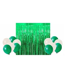 AmazingXperience Birthday Decoration Kit Green & White - Pack of 22