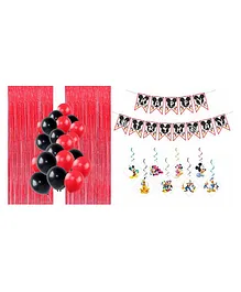 Amazing Xperience Birthday Decoration Kit Mickey Mouse Theme Red And Black - Pack of 41 pcs
