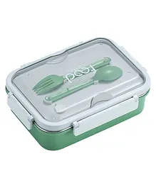 Toyshine Stainless Steel Bento Box with Spoon and Fork - Green