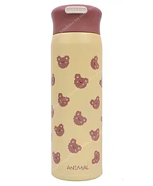 Toyshine Funny Animal Insulated Stainless Steel SUS304 Water Bottle Brown - 420 ml