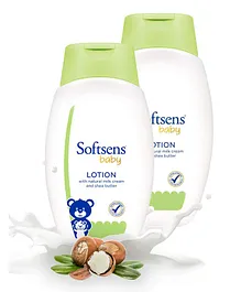Softsens Baby Daily Moisturising Lotion with Natural Milk Cream Bottle Pack of 2 - 200 ml Each