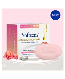 Softsens Naturally Soft Skin Cream Bar Soaps Pack of 3 - 100 gm Each