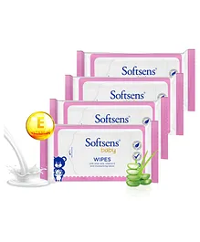 Softsens Baby Extra Moisturizing Skin Care Wet Wipes - 20 pieces (Pack of 4)