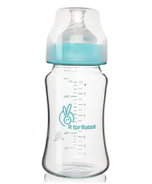 R for Rabbit First Feed Glass Bottle Green - Capacity 250 ml