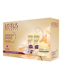 Lotus Herbals Radiant Gold Facial Kit Pack Of 4 - 170 g 