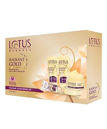 Lotus Herbals Radiant Gold Facial Kit Pack Of 4 - 350 gm Total