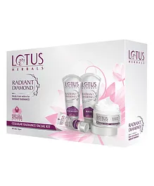 Lotus Herbals Radiant Diamond Cellular Radiance Facial Kit 5 In 1 - 170 gm