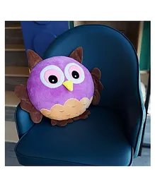 Lattice Plush Owl Shape Cushion - Multicolor