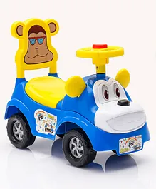 Little Step Monkey Shape Ride On With Horn and Storage - Blue