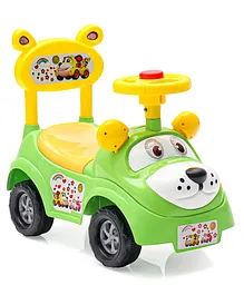 Little Step Dog Shape Ride On With Horn and Storage - Green