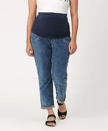 CHARISMOMIC Ankle Length Straight Fit Maternity Jeans - Blue