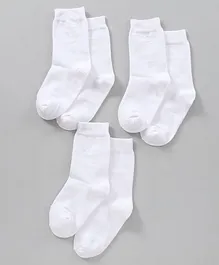 Supersox Cotton Regular Length School Socks Solid Pack of 3 - White