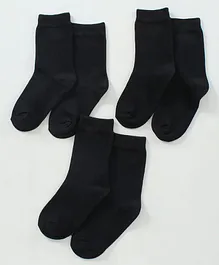 Supersox Cotton Regular Length School Socks Solid Pack of 3 - Black