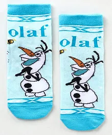 Supersox Cotton Ankle Length Socks Olaf Design - Blue