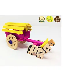 Wooden Pretend Play Bullock Cart ( Available in Assorted Colors )