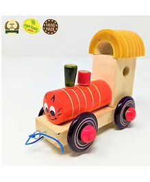 A&A Kreative Box Wooden Pull Along Engine Toy (Colour May Vary)