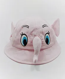 Kid-O-World Elephant Face Hat With Trunk And Ear Applique - Light Pink