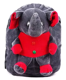 lycheebags Velvet Nursery Elephant Design Bag Multicolour - 14 Inches