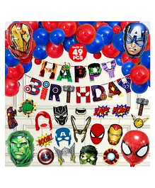 Zyozi Birthday Party Supplies Avengers Birthday Party Decoration Multicolour- Pack of 49