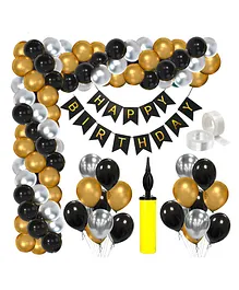 Zyozi Metallic Birthday Decor Kit Multicolour - Pack of 79