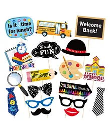 Zyozi  Back To School Photo Booth Props Kit Multiclour - Pack Of 18