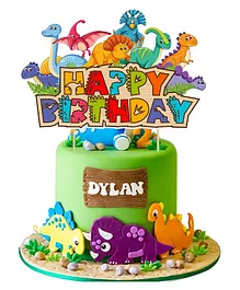 Zyozi Dinosaur cake Toppers for Kids Birthday Party Decorations - Multicolour
