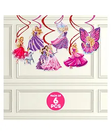 Zyozi Princess Girl Hangnig Swirls Girls Happy Birthday Swirls Pink - Pack of 6
