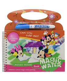 Asera Mickey Mouse Theme Reusable Magic Water Painting Book Magic Doodle Pen Kids Coloring Doodle Drawing Board Games Child Educational Toy Magic Book Water Painting - Multicolour