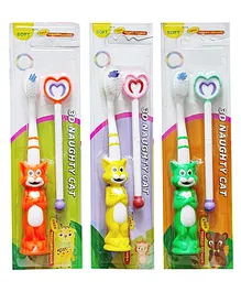 Yunicorn Max YMX 540 Toothbrush & Tongue Cleaner Tom Design Pack Of 3 (Color May Vary)