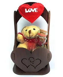 Yunicorn Max Teddy Bear Key Chain With Message Bottle Gift Set (Color May Vary)