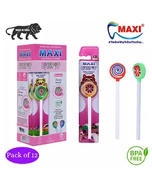 MAXI Lollipop Tongue Cleaner Pack of 12 - Multicolor