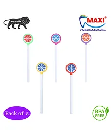 MAXI Lollipop Tongue Cleaner Pack of 5 - Multicolor