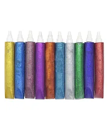 Asian Hobby Crafts Glitter Sparkle Glue Tubes Pack Of 10 - Multicolor