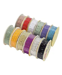Asian Hobby Crafts Handcraft Adhesive Tape Roll Set Pack of 12 - Multicolour