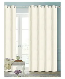 Saral Home Ivory Waffle Design Cotton Yarn Eyelet Long Door Curtains Pack of 2 - White 