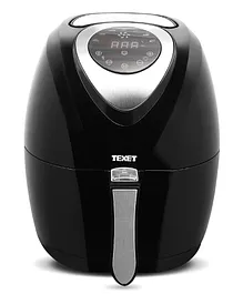 Texet Electric Oilless Air Fryer Black Dual Rack Fry Basket with Stainless Steel Finish and Digital LED Display- 3.2 Litres