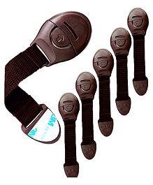 KidDough Furniture Safety Locks Pack of 6 - Brown