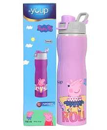 Youp Stainless Steel Purple Color Peppa Pig Kids Water Bottle TUKTUK - 750 ml