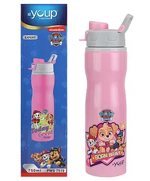 Youp Stainless Steel Pink Color Paw Patrol Kids Water Bottle Expert - 750 ml