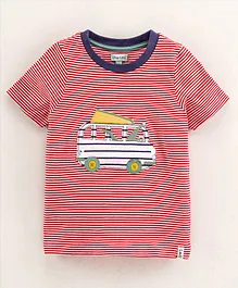 Lilly & Sid Half Sleeves Cotton Tshirt Stripes Print - Red