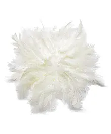 Asian Hobby Crafts Natural Dyed Feathers Pack of 80 - White