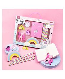 Vinmot Unicorn Theme All In One Stationery Set 11 Pieces - Pink