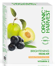 Organic Harvest Vitamin C Facial Kit for Skin Whitening & Brightening Eliminates Fine Lines & Wrinkles,Infused with Acai Berry & Daisy Flower Ideal for All Skin Type Sulphate Free - 50 gm Each