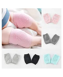 ADKD Elastic Soft Breathable Cotton Anti-Slip Knee And Elbow Safety Protector Pads Pack of 5 - Multicolour